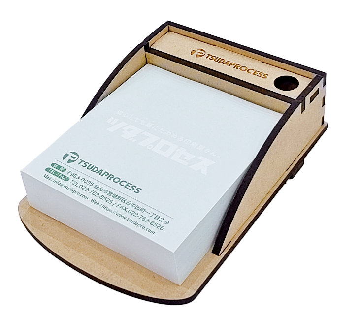 木製メモフォルダー（ペン立て機能付）